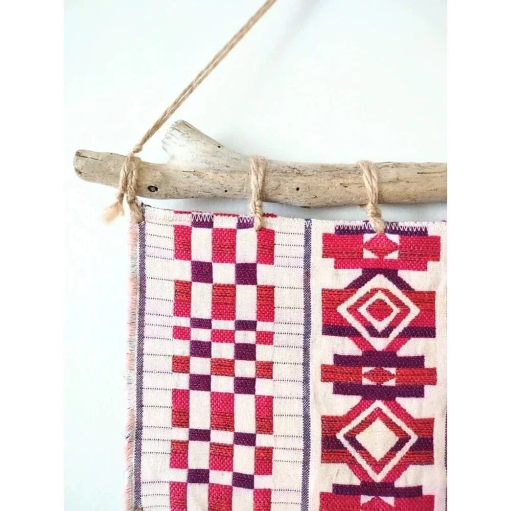 Vintage Boho Rustic Primitive Tassel Tapestry Wall Art